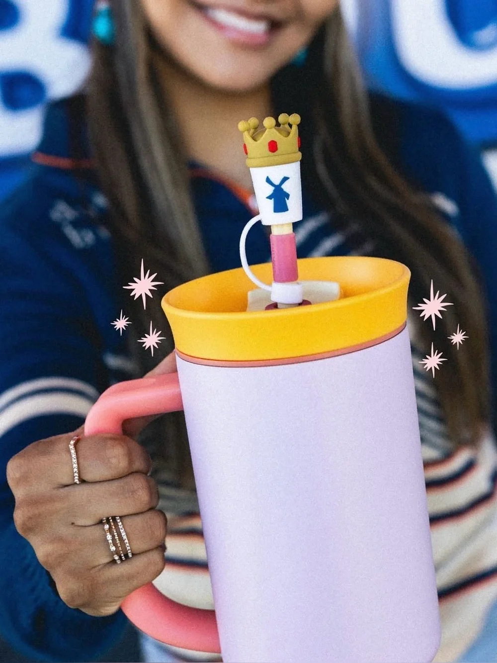 NEW Dutch Bros Passenger Princess Royal Crown Straw Topper Coffee Accessory
